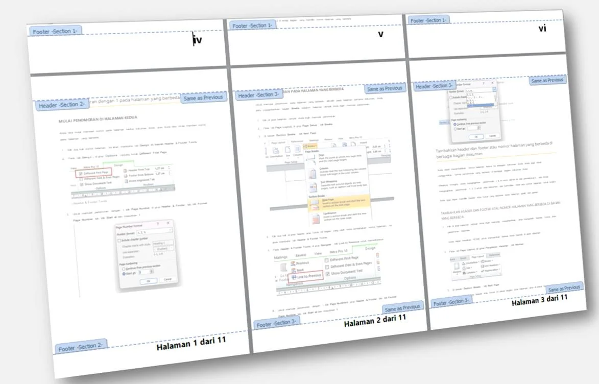 membuat nomor halaman di word