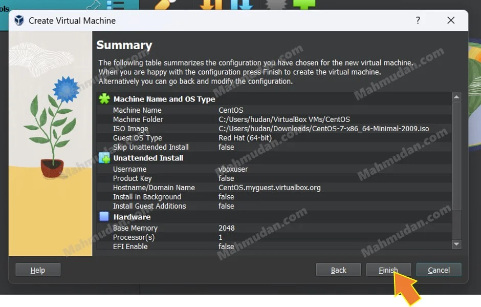 Cara Membuat Mesin Virtual CentOS dengan VirtualBox di Windows 11 7 ringkasan konfigurasi mesin virtual