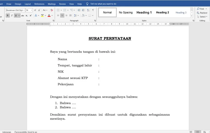 Contoh Surat Keterangan / Pernyataan – Unduh Gratis 3 contoh surat pernyataan