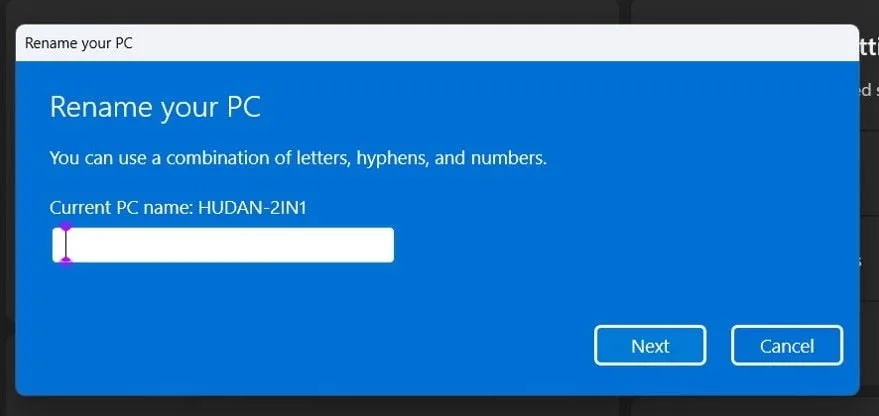 3 Langkah Mudah Mengganti Nama PC Windows-11 5 ketikan nama baru untuk PC