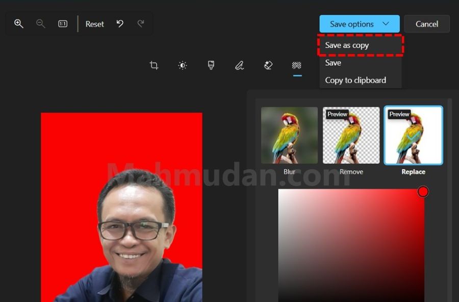 5 Langkah Mudah Mengganti Latar Foto di Windows 11 6 simpan foto yang diedit dengan Photos